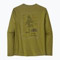 Uomo Patagonia Cap Cool Daily Graphic Lands clean climb roots/graze green x-dye longsleeve 4