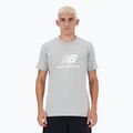 T-shirt New Balance Stacked Logo grigio atletico da uomo 3