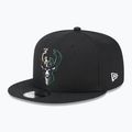 Cappello New Era Split Logo 9Fifty Milwaukee Bucks nero 2