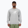 Felpa New Balance Stacked Logo French Terry Crew uomo grigio atletico