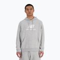 Felpa con cappuccio New Balance Stacked Logo French Terry grigio atletico da uomo 7
