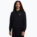 Felpa con cappuccio Nike Club French Terry Uomo nero/nero/bianco