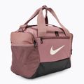 Nike Brasilia 9.5 Duffle 25 l borsa da allenamento smokey mauve/nero/light orewood brown 2