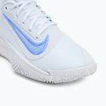 Nike precisione 7 calcio grigio / puro platino / polvere di prugna / impulso reale uomini scarpe da basket 7