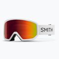 Maschera da sci Smith Transfer white/red sol-x mirror 5