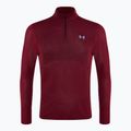 Felpa da corsa Under Armour Seamless Stride 1/4 Zip da uomo rosso racer/riflettente