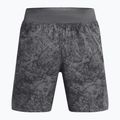 Pantaloncini da corsa Under Armour Launch Pro 7" stampati da uomo, color castlerock/verde morfologia/riflettenti