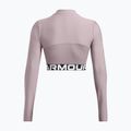 Top da allenamento Under Armour Heat Gear Rib 1/4 Zip tetra grigio/bianco da donna 4