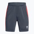 Pantaloncini da calcio Under Armour da bambino Challenger Knit downpour grigio / fuoco / bianco