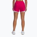 Pantaloncini da corsa Under Armour Fly By 2in1 da donna fucsia sfumato/rosa primario/riflettente 3