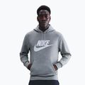 Felpa uomo Nike Club Pullover Hoodie dark grey heather/light smoke grey/white