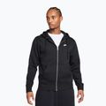 Felpa uomo Nike Club Full Zip Hoodie Black/Black/White