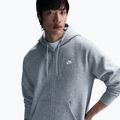 Felpa uomo Nike Club Full Zip Hoodie dark grey heather/light smoke grey/white 5