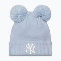 Berretto invernale da donna New Era Wmns Double Pom Nyyy blu pastello