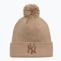 Berretto New Era Metallic Bobble Knit New York Yankees beige da donna