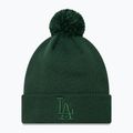 Berretto da donna New Era Metallic Bobble Knit Los Angeles Dodgers verde scuro