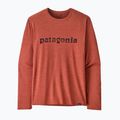 Uomo Patagonia Cap Cool Daily Graphic Shirt '73 text logo / potters red x-dye longsleeve