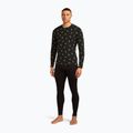 Uomo Icebreaker Merino 200 Oasis Crewe Snow Day manica lunga termica nero/peridot/aop 2