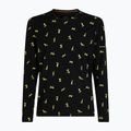 Uomo Icebreaker Merino 200 Oasis Crewe Snow Day manica lunga termica nero/peridot/aop 8