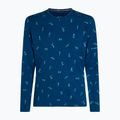 Uomo Icebreaker Merino 200 Oasis Crewe Snow Day atlantis/topaz/aop thermal longsleeve 7