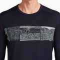 Uomo Icebreaker Merino 200 Oasis Crewe Elevation Line manica lunga termica midnight navy 5