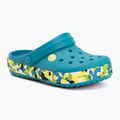Ciabatte per bambini Crocs Crockband Glow Confetti Band turbo teal/multi