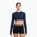 Top da allenamento a maniche lunghe da donna Nike Pro 365 Dri-Fit midnight navy/white
