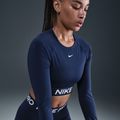 Top da allenamento a maniche lunghe da donna Nike Pro 365 Dri-Fit midnight navy/white 5