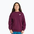 Felpa per bambini Nike Sportswear Club Fleece burgundy/white