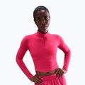 Maglia a maniche lunghe da donna Nike One Fitted Dri-Fit 1/4 Zip Mid Layer rush pink/white