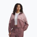 Giacca da donna Under Armour Rival Woven Hoody maroon mist tourmaline pink/maroon mist