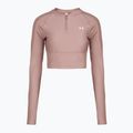 Maglia a maniche lunghe da allenamento donna Under Armour HeatGear Rib 1/4 Zip tourmaline pink/tourmaline pink/white