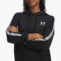 Felpa donna Under Armour Icon Fleece Taped Hoody black/white 3