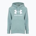 Felpa donna Under Armour Rival Fleece Big Logo Hoody serpentina/bianco 4