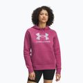 Felpa da donna Under Armour Rival Fleece Shimmer Hoody fuchsia dusk/irisdescent