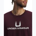 T-shirt da uomo Under Armour Logo Heayweight bordeaux scuro/bianco 3