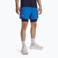 Shorts da running uomo Under Armour Launch 5" 2in1 blue atlantis/washed navy/reflective