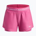 Pantaloncini da allenamento per bambini Under Armour UA Tech Play Up 2IN1 Shorts pink frenzy/white