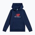Felpa per bambini New Balance BB Stacked Logo Hoodie nb navy