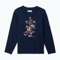 Maglia a maniche lunghe da trekking per bambini Columbia Dobson Pass Graphic Tee collegiate navy/hike on