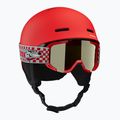 Casco da sci bambino Salomon Player Combo + Maschera da sci XV Jr cherry tomato/red silver mirror