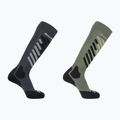 Calze da sci Salomon S/Access 2-Pack anthracite/deep lichen green