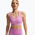 Biustonosz treningowy Nike Swoosh Medium Support light magenta/white