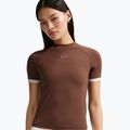 T-shirt donna Nike Gloss Fitted Top light chocolate