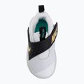 Scarpe per bambini Nike Team Hustle D 12 white/black/clear emerald/topaz gold 5