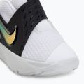 Scarpe per bambini Nike Team Hustle D 12 white/black/clear emerald/topaz gold 7