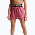 Pantaloncini da bambino Nike Pro Fleece Dri-Fit peony/peony/black/white 4