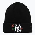 Berretto invernale da donna New Era Sequin Rose Beanie New Yor Yankees nero