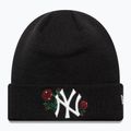 Berretto invernale da donna New Era Sequin Rose Beanie New Yor Yankees nero