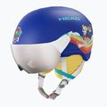 Casco da sci per bambini HEAD Yuki Visor Paw S2 Jr paw blue/silver/red